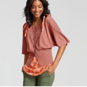 Cabi Kimono Brick Dust Cardigan Knit Top Size Medium
